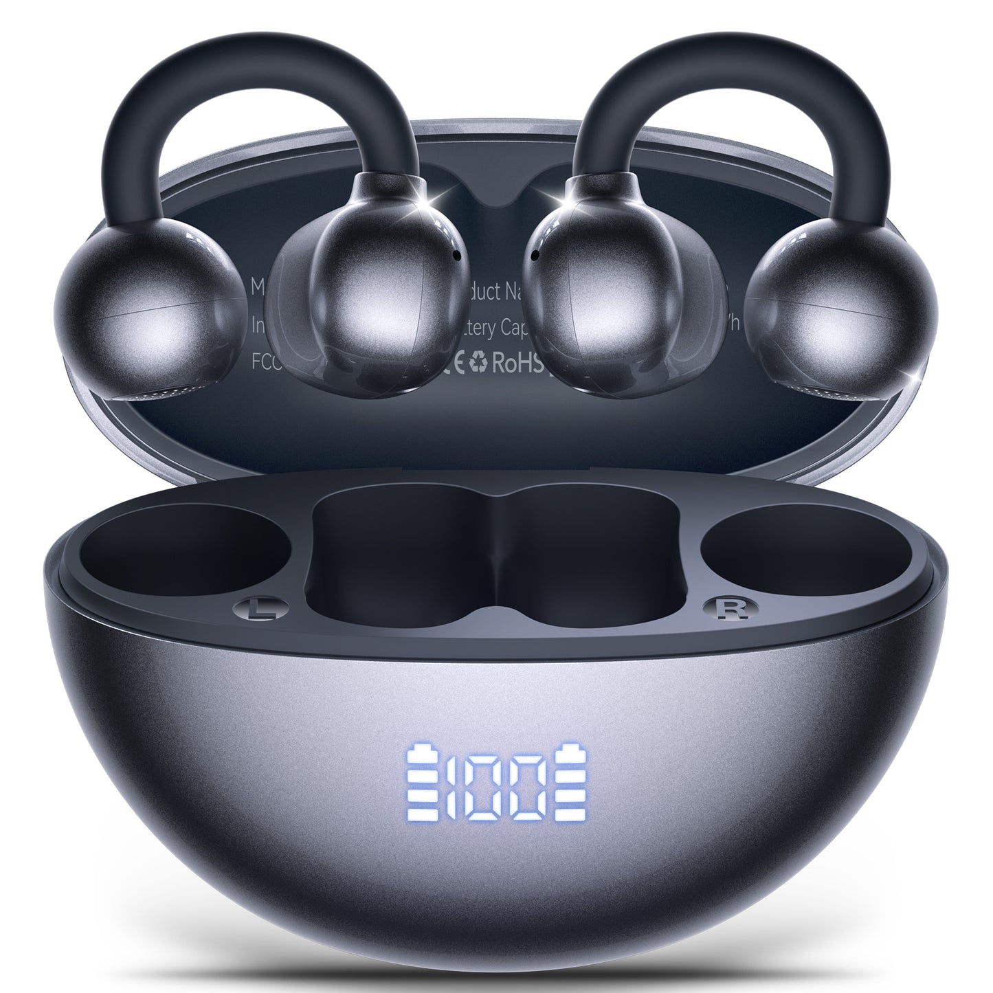 AI Translation Earbuds Real Time 164 Languages AI Translator Earbuds Audifonos Traductores Inglés Español Wireless Earbud Translating Ear Buds Bluetooth Headphones for Travel Business Learning Black