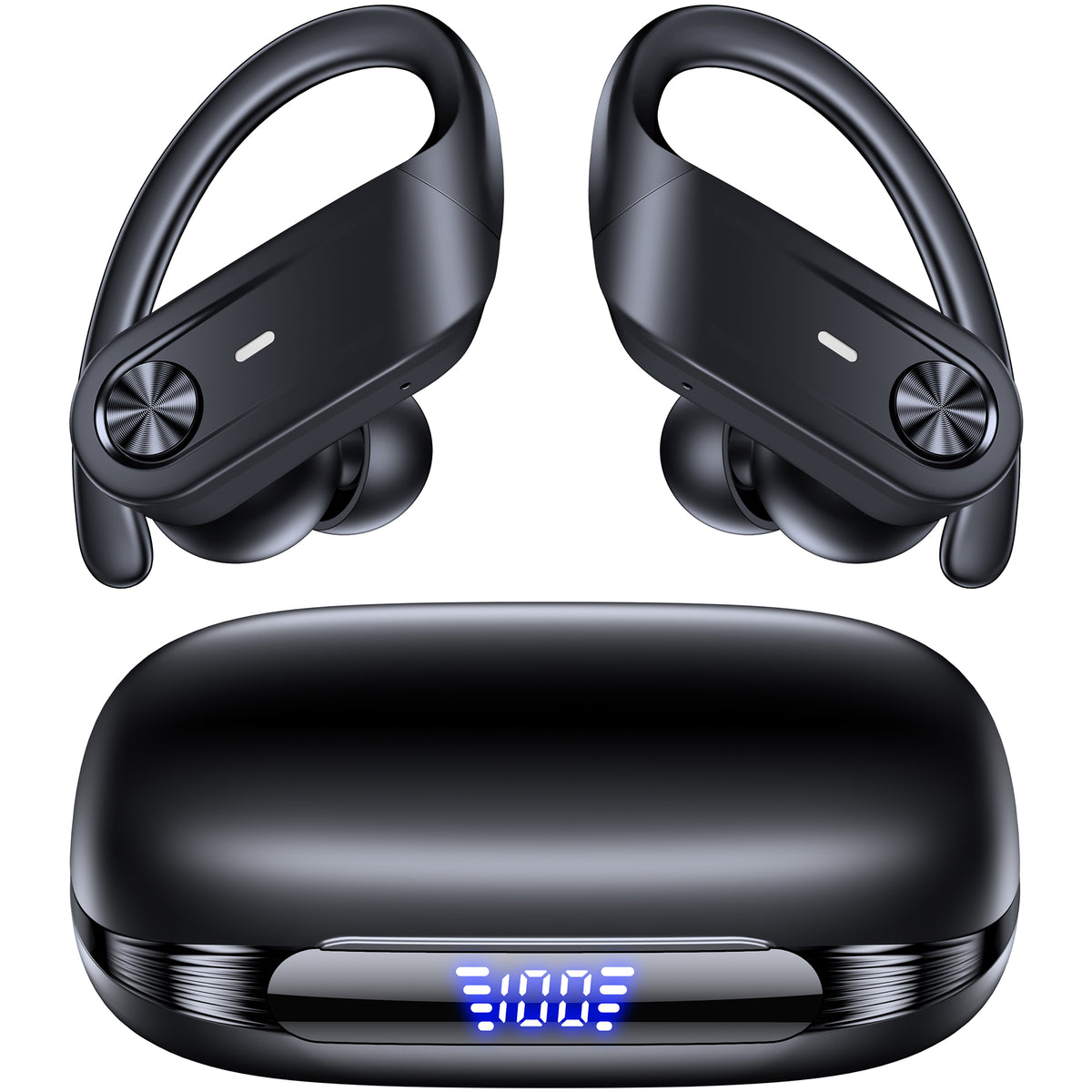 TAGRY Hybrid Active Noise Cancelling Wireless Ear Buds 80 Hrs Playtime Hi-Res Stereo Quality Bluetooth Earbuds with Transparency Mode Headphones Bluetooth Earhooks ANC Earphones for Work