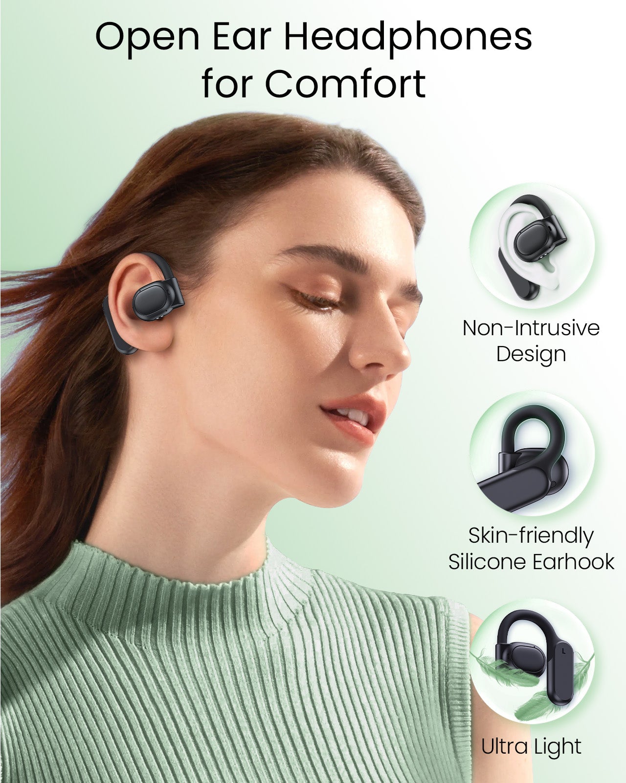 TAGRY Open Ear Headphones Bluetooth Earbuds