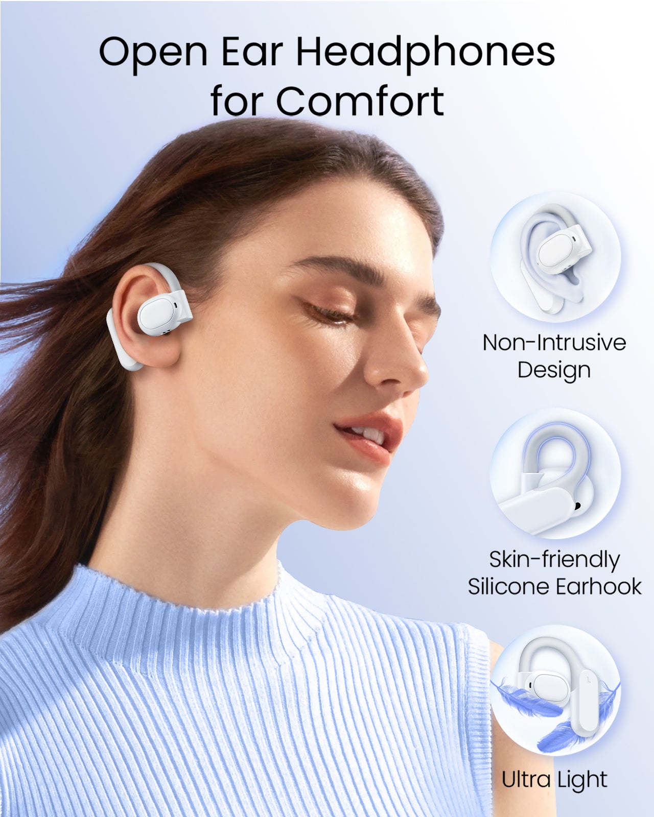 TAGRY Open Ear Headphones Wireless Earbuds